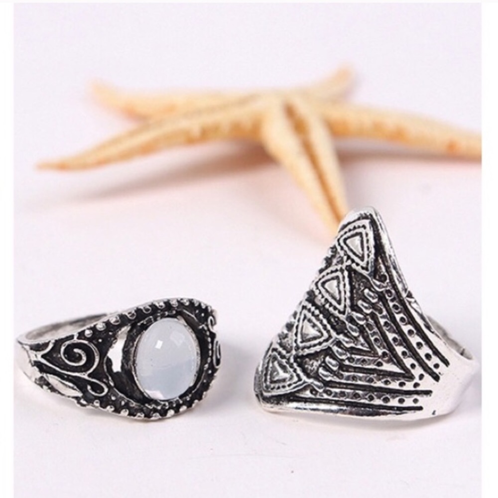 Silver Boho Ring Set - Picture 2 of 7